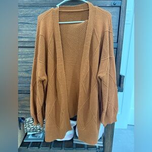 Elegant Tan Open-Front Cardigan
